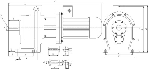 Габаритные и присоединительные размеры мотор-редукторов 4МПЦ2С-125